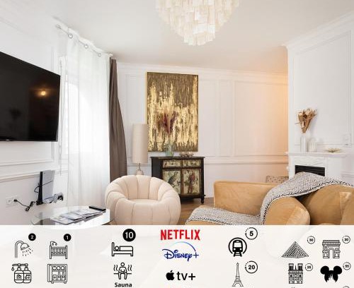 Bagneux Apartment | Suite de Luxe à 10 min de Paris - Sauna, Cinéma