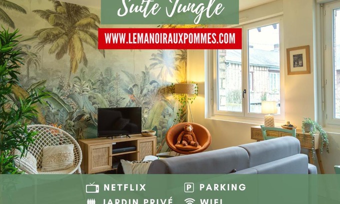 Orbec Apartment | SUITE JUNGLE - JARDIN, NETFLIX et PARKING - Le Manoir aux Pommes