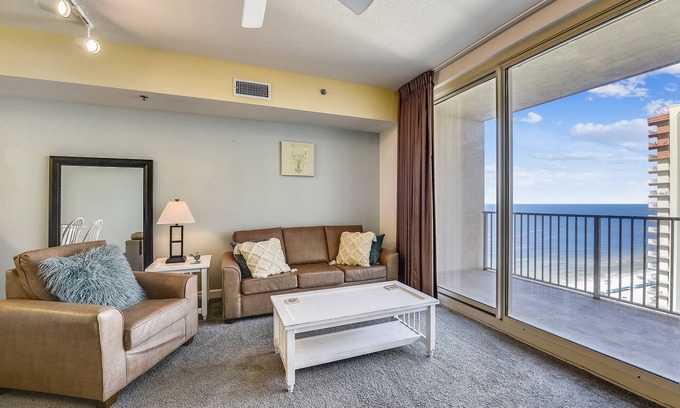 Long Beach Condo | Summer Deals! 17th Floor Gulf Front! Reserved Parking! Winter $1700/mo!