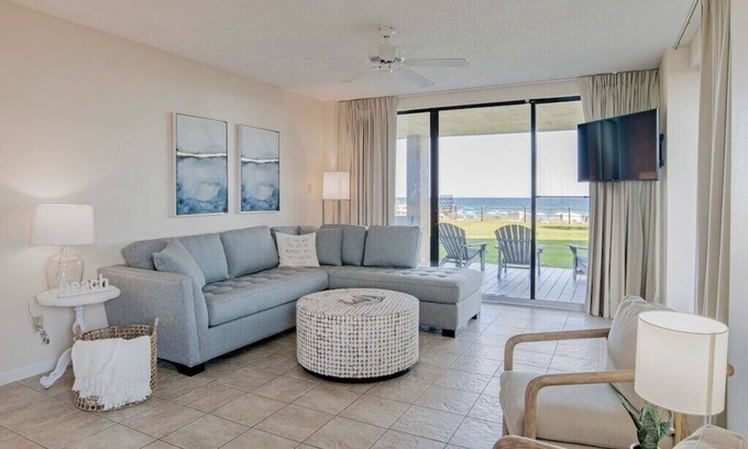 Orange Beach Condo | Summer House 106B | Ground floor, wrap around deck, direct beach front!