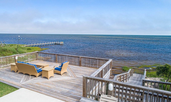 Buxton House | SUMMER SAVINGS - Soundfront Dog and Handicap Friendly w/Pool, Hot Tub, Elevator