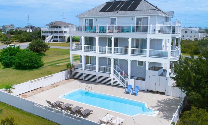 Wind Over Waves House | SUMMER SAVINGS - Soundside Home w/Private Pool, Cabana, Pool Table and More