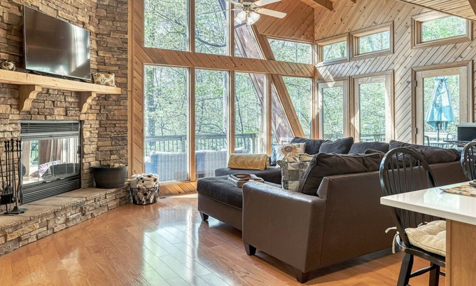 Innsbrook Ski Chalet | Sunflower Valley Chalet by Sarah Bernard, Private Wooded 3 bedroom Getaway with Fire Pit
