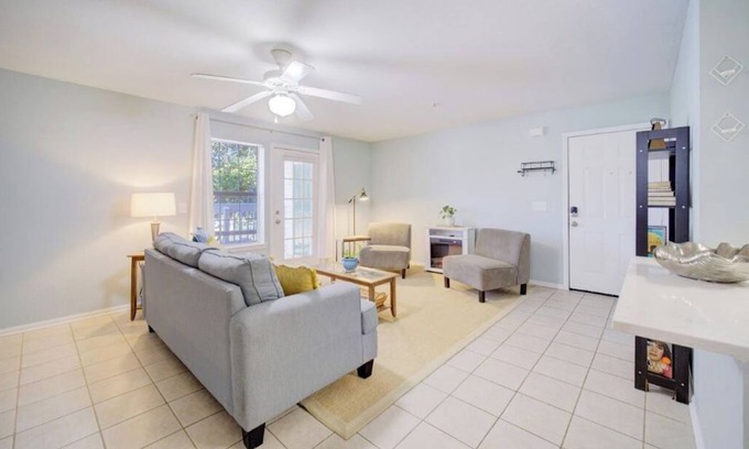 Indian Bayou Condo | Sunny on the inside! Inviting condo 1/2 mile from public beach access