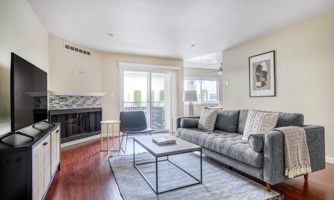 Edgewood Park Apartment | Sunny Redwood City 2BR w/Pool, W/D, Parking, near WF + TJ, by Blueground