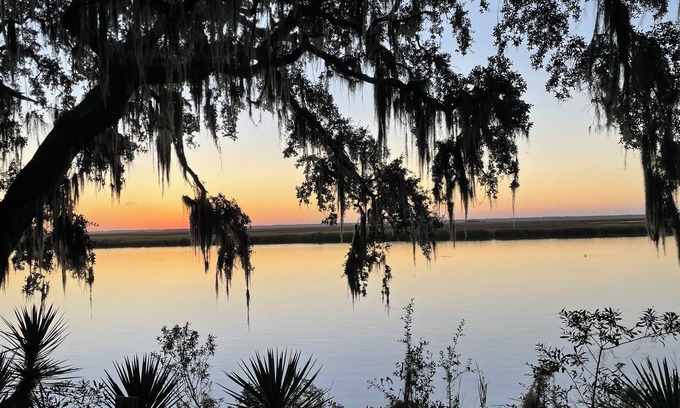 St. Simons Island House | Sunny Saint Simons home with unique open floor plan, privacy and pool