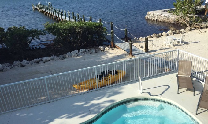 Marathon House | Sunset Catch- Gulf Front, Open Water Views, Private Pool and Dock, Kayaks.