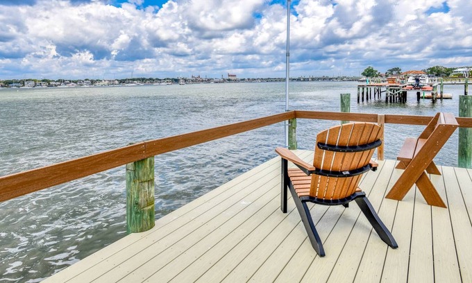 St. Augustine House | Sunset, Dolphin & City Views from Dock & Terrace, Pool, Professional Reno & Decor, Gourmet Kitchen