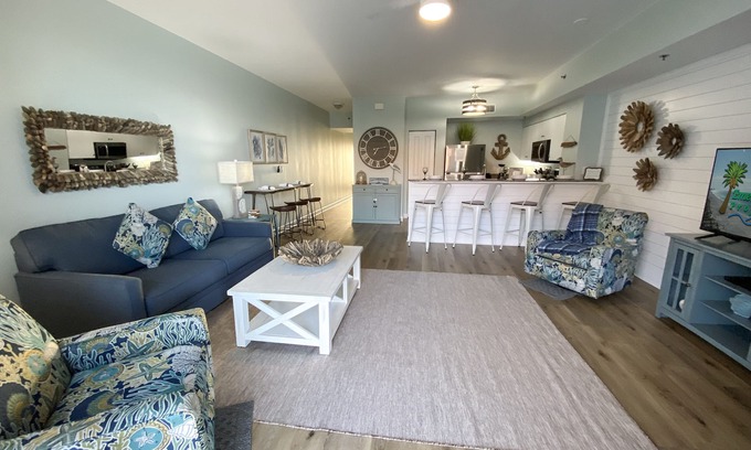 Panama City Beach Condo | Sunset Shores Shores of Panama 1925-Beachfront with Amazing Lagoon Pool Views! 1Bd/2Ba/Sleeps 6