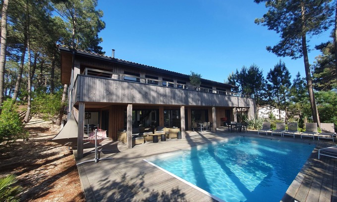 Lacanau-Ocean House | Superb quiet house, private heated pool, near ocean, lake and golf