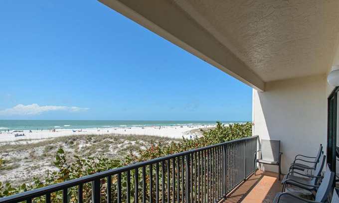 Clearwater Beach Condo | Surfside Condos 202 Beachfront Oasis with Heated Pool