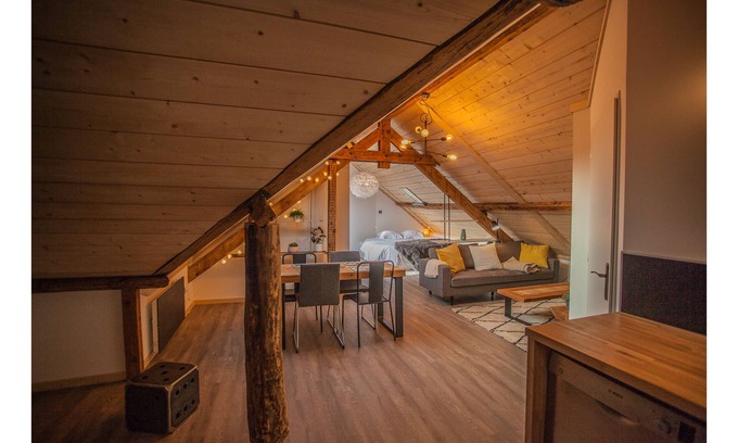 Bagneres-de-Bigorre Apartment | The 4th, roof terrace jacuzzi and round bed.