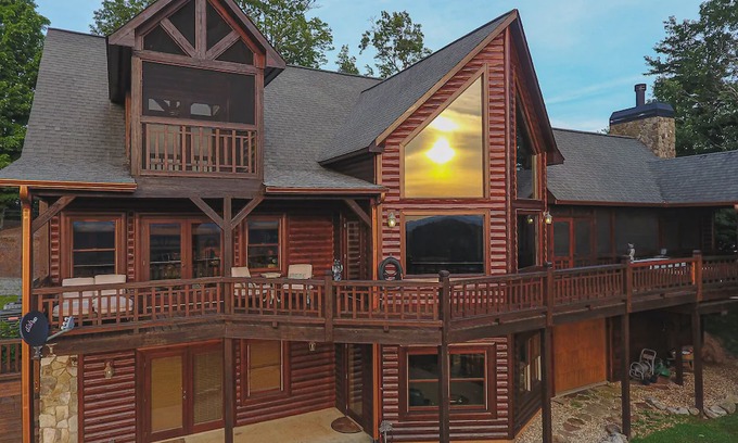 Blue Ridge Cabin | THE BEST FOR US Elegant Rustic Mountain Top Rental in Deer Crest with Spectacular Sunset and View.