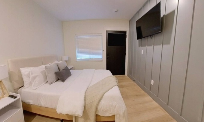 Coeur d'Alene Apartment | The Flats - Suite 8 - Full sized bed - Downtown CDA