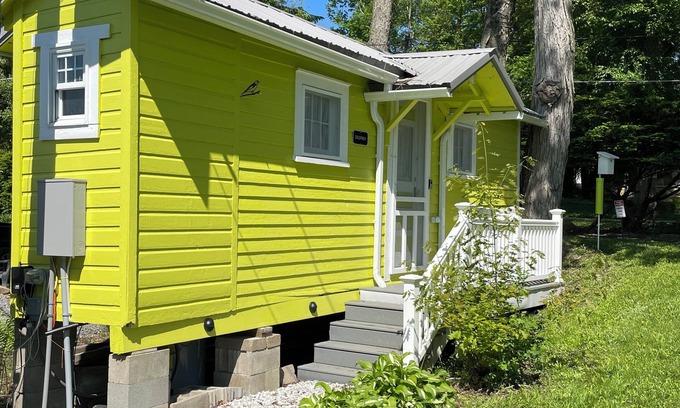 Canadohta Lake Cottage | The Goldfinch rustic lakefront cottage at The Pier at Canadohta Lake sleeps 2!