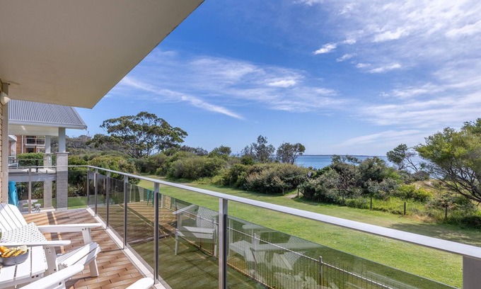 Nelson Bay Apartment | The Helm, 2/22 Voyager Cl - Stunning waterfront unit with Air Conditioning