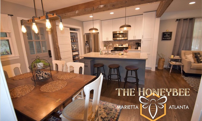 Marietta House | The Honeybee House North Atlanta Marietta Business or Family Travel Sleeps 1-6