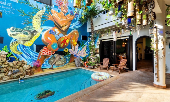 Isla Mujeres Apartment | The Jardin Suite lower-level suite, poolside w/kitchen at Boutique Hotel