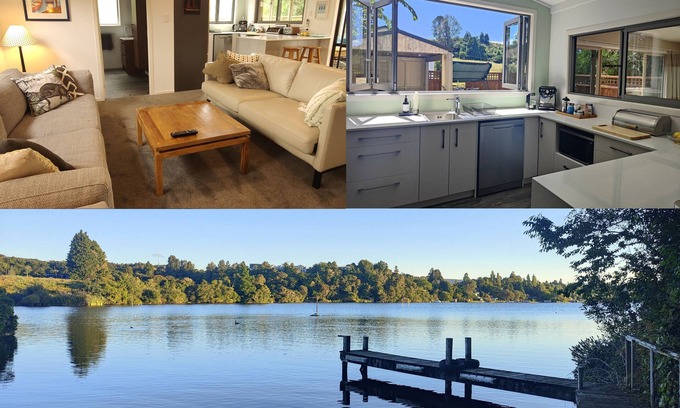 Okere Falls Cottage | The Lake House. Cosy getaway near Rotorua & jetty