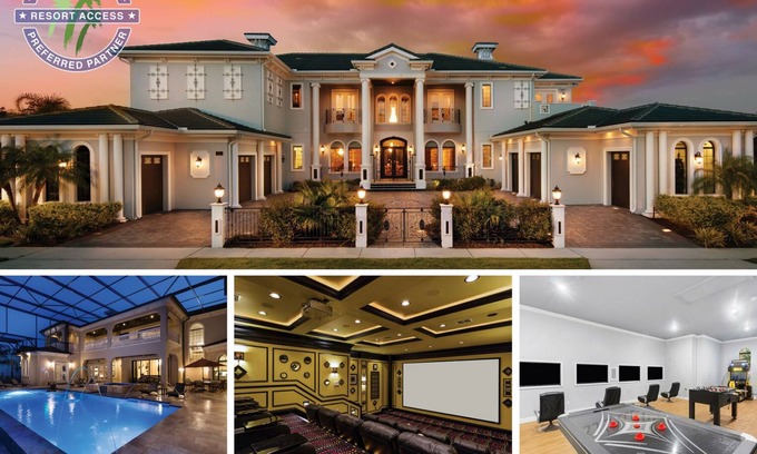 Four Corners Villa | The Mansion at Reunion | 9 Bed, 11 Bath, 10,000 sq ft, Huge Screened Pool, 2 Games Room