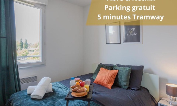 Blagnac Apartment | The one - Cosy T2 Check-in 24/24 Fibre Parking