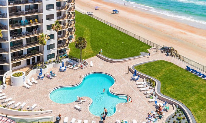 Volusia County Condo | The Sherwin - Lovely 2 Bedroom Oceanview Waves Sweeping Shoreline