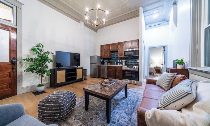 Sedalia Apartment | The Study - Luxury 2 Bedroom Apartment in Downtown Sedalia with a Fireplace