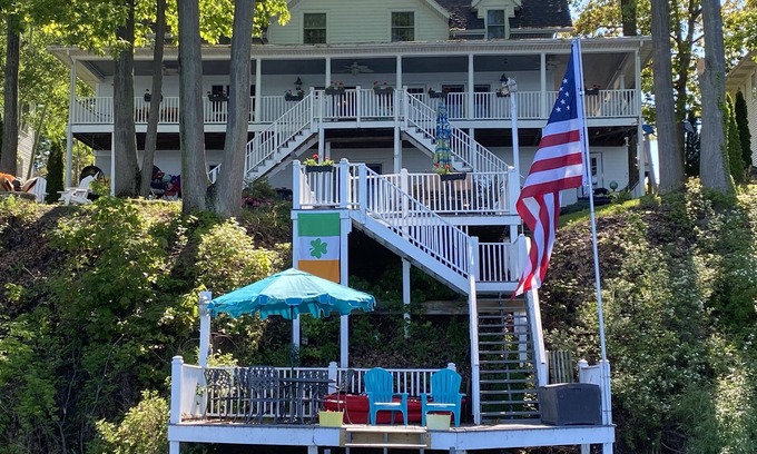 North Rose House | The Summer House. Year-Round House on Sodus Bay w/two 60ft covered porches.
