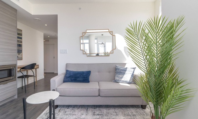 Downtown Victoria Condo | The Vista-Views from 15th Floor, Work Desk and AC