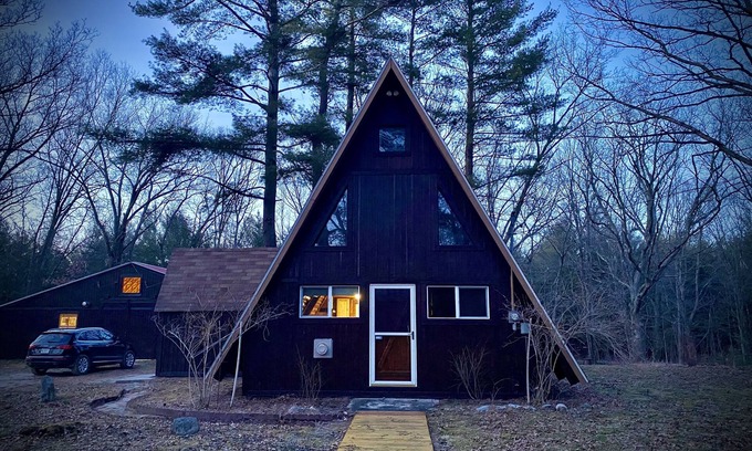 White Cloud Cabin | The Woodmoor Cabin | Log A-Frame & Bunkhouse