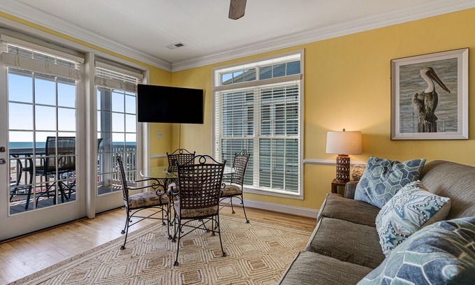 Folly Beach Villa | Third-floor condo with views of the ocean & shared pool