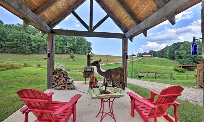 Thurmond House | Thurmond Cabin on Alpaca Farm Near Wineries!