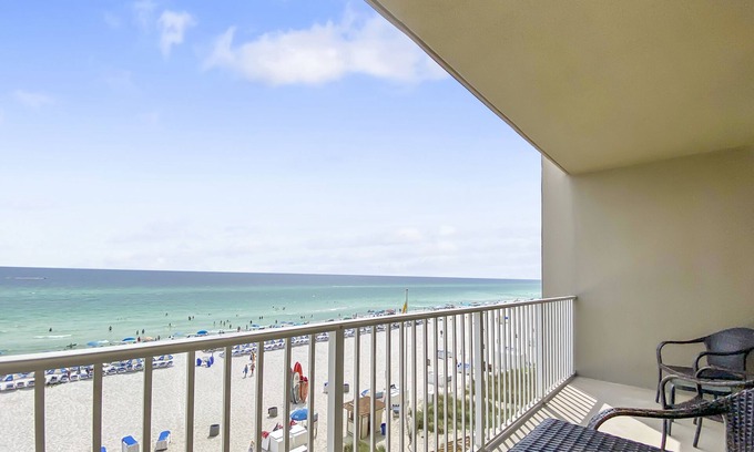 Panama City Beach Condo | Tidewater 311| Beachfront with pristine views | Heated Pool & Jacuzzi | Gym, Game room, and Theatre