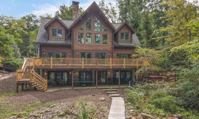 Thayerville House | Timberlodge: Lakefront, Indoor Pool, Private Dock, Hot Tub, Fire Pit!