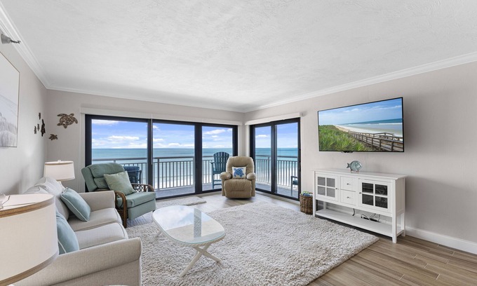 New Smyrna Beach Condo | Top-floor direct oceanfront condo with a private balcony, heated pool and beach access