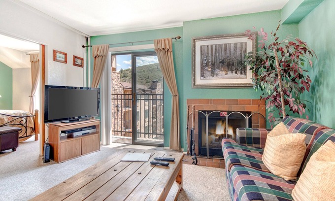North Park City Condo | Top-floor, mountain view condo with fireplace, pool & hot tub - steps to shuttle