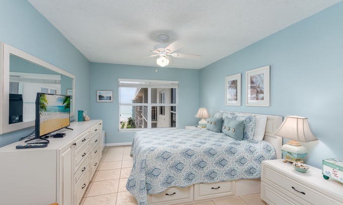 New Smyrna Beach Condo | Top-floor ocean/pool view condo with a private balcony and multiple beachfront pools