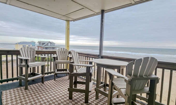 Rodanthe Condo | Top-floor, oceanfront condo with stunning balcony views, pool, deck, central AC