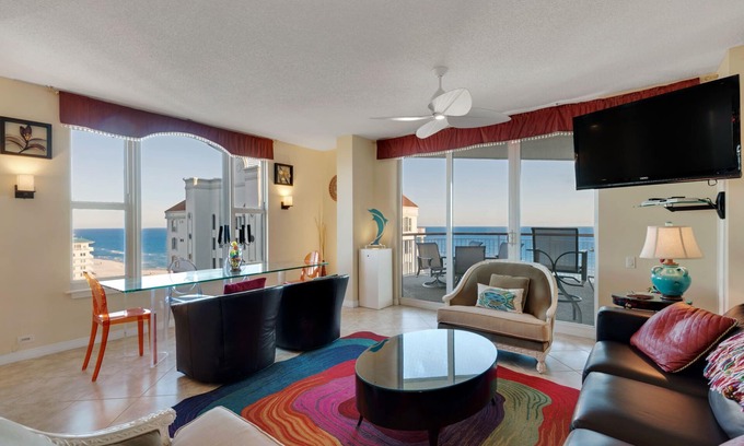 Navarre Beach Condo | TOP FLOOR Penthouse-19th floor! Beach Colony West. Remodeled bathrooms 2025!