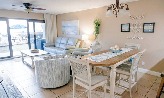 Lower Grand Lagoon Condo | Tranquil Bottom floor, oceanfront 2/2 condo at the Commodore- Panama City Beach.