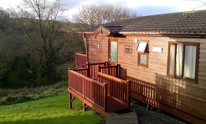 Narberth Ski Chalet | Tranquil Luxury 4 Star Lodge With View Over Woodland, Narberth, Pembrokeshire