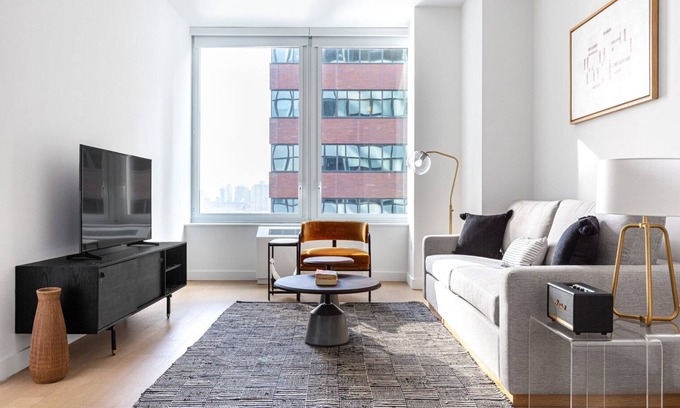 Financial District Apartment | Trendy FiDi 1BR w/Gym, W/D, near South Street Seaport, by Blueground