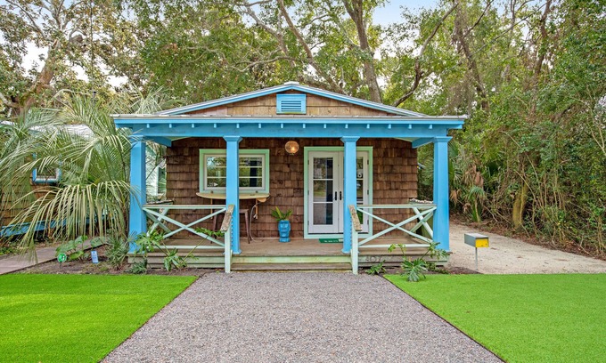 Folly Beach House | Trio of coastal cottages with private courtyard, full kitchens, & WiFi - dogs ok