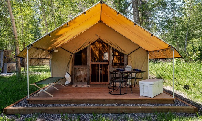 Bozeman RV Rental | TroutChasers Glamping Tent - Crackling Fire, Fresh Air, Fly Fishing