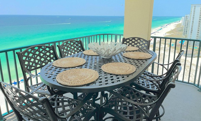 Destin Condo | TURQUOISE BEACHFRONT WATER VIEWS Sunrise2Sunset! Beach Balcony, Pool, Pickleball, Tennis - Jade East