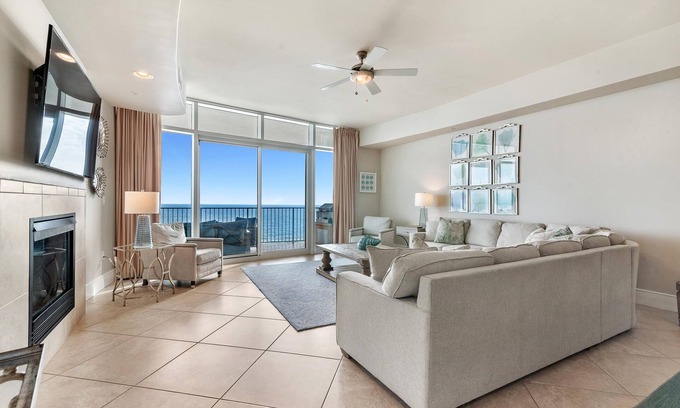Orange Beach Condo | Turquoise D706-Beach Front w/Large Terrace & Hot Tub, Saltwater Lazy River!