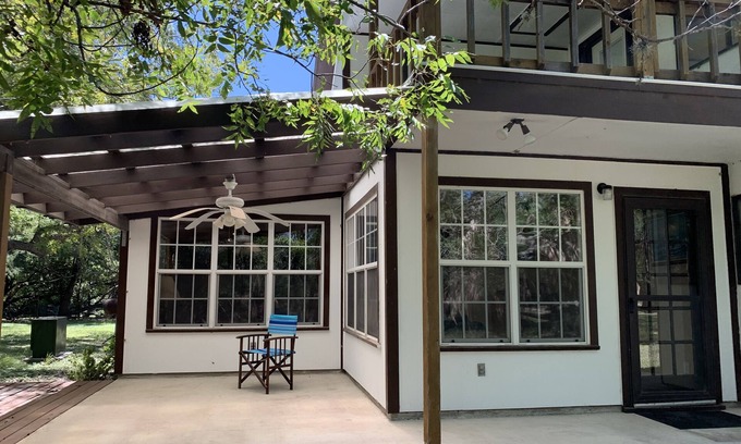 Brackettville House | Two story home with Las Moras Creek views
