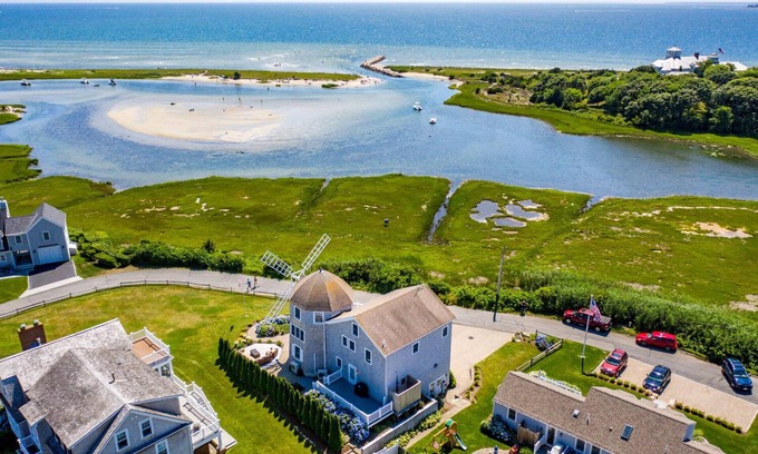 West Hyannisport House | Unique oceanfront windmill with breathtaking views of Nantucket Sound.