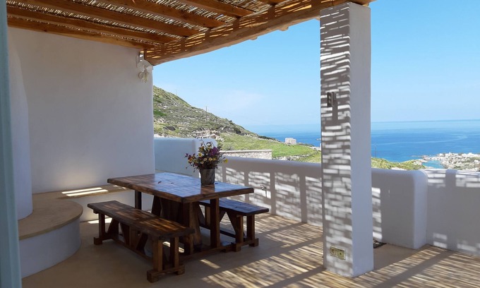 Milos House | "Unique Sea View" traditionally decorated,minimal villa,huge terraces ocean view