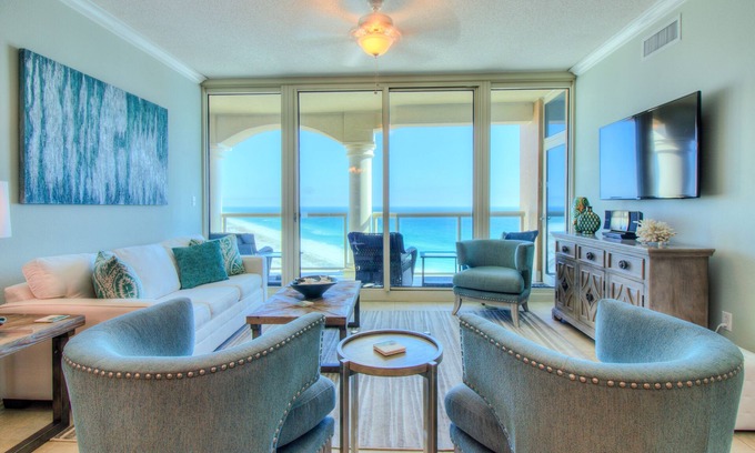 Pensacola Beach Condo | Unobstructed Gulf Front Views from the 18th Floor! Coastal Chic Furnishings!